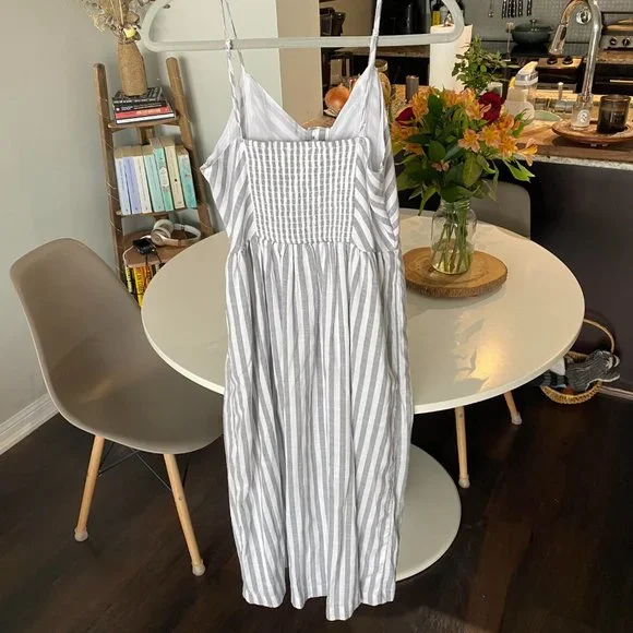 American Eagle Striped Button Front Midi Dress Size M - Picture 3 of 7